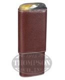 ANDRE GARCIA 3 FINGER BROWN LIZARD PATTERN LEATHER CASE WITH HORN TOP