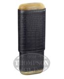 ANDRE GARCIA 3 FINGER BLACK CROC PATTERN LEATHER CASE WITH HORN