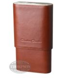 ANDRE GARCIA 4 FINGER BROWN LEATHER BUFFALO HORN CASE
