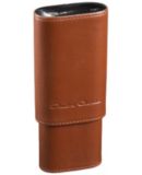 ANDRE GARCIA TAN 3 FINGER LEATHER HORN TOP CIGAR CASE