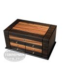 TWO TONE DARK WOOD HUMIDOR WITH BOTTOM D