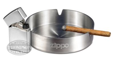 Zippo Blu2 High Polish Chrome Butane Lighter Plus Zippo Ashtray