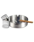 ZIPPO BLU2 HIGH POLISH CHROME BUTANE LIGHTER PLUS ZIPPO ASHTRAY