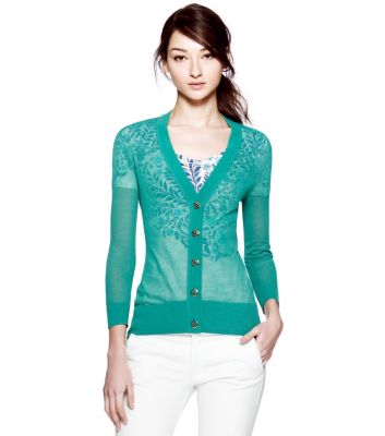 Tory Burch Shrunken Simone Cardigan  