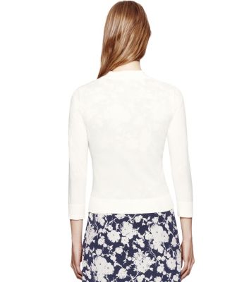 Tory Burch Cotton Shrunken Simone Cardigan 