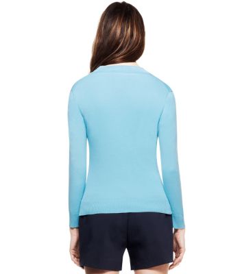 Tory Burch Cotton Shrunken Simone Cardigan 