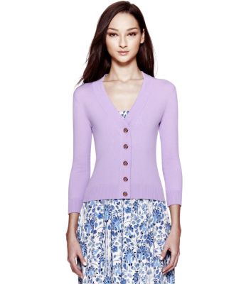 Tory Burch Cotton Shrunken Simone Cardigan  