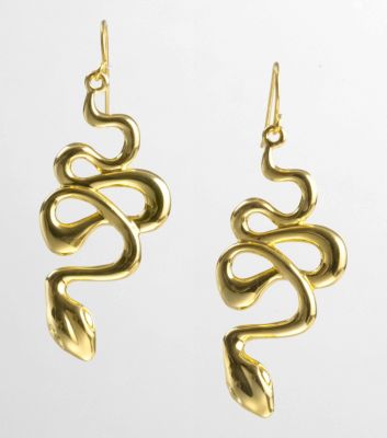 CURVED SERPENT EARRING