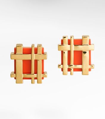 Gingham Earring