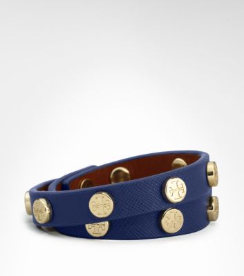 SAFFIANO DOUBLE WRAP LOGO STUD BRACELET