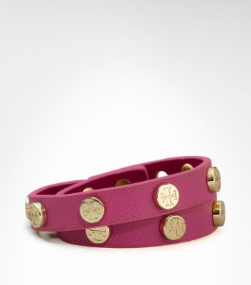 SAFFIANO DOUBLE WRAP LOGO STUD BRACELET