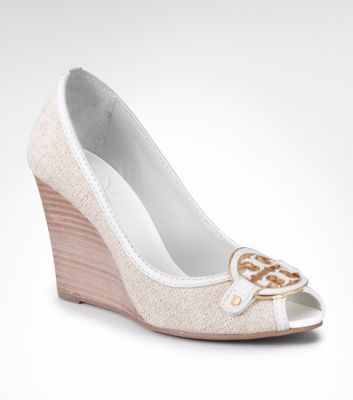 Canvas Amanda High Peep Toe Wedge