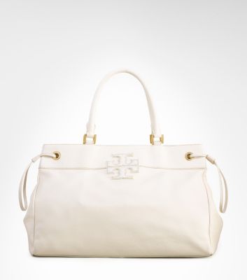 Leather Stacked Logo Tote