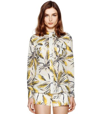 Ivory Wheat  Tory Burch Brigitte Blouse  