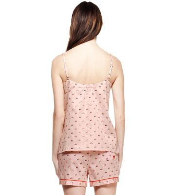 Ballet Pink Clover Hearts  Tory Burch Deanna Pj Set 