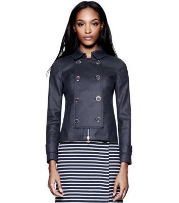 Med Navy Tory Burch Trent Rain Jacket  