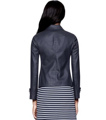 Med Navy Tory Burch Trent Rain Jacket 