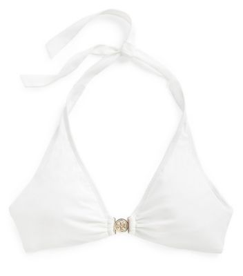 Ivory Tory Burch Logo Halter  