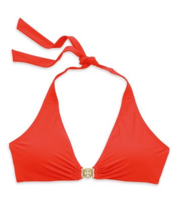 Poppy Red Tory Burch Logo Halter  