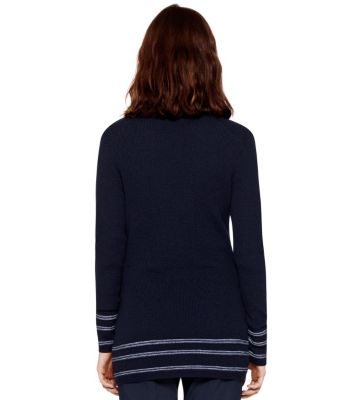Med Navy / Light Chambray Tory Burch Mallorie Cardigan 
