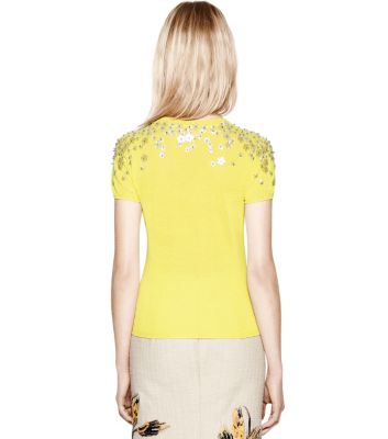 Lemon Chartreuse Tory Burch Marygrace Sweater 