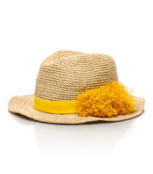 Natural Raffia W/ Daisy Grosgrain Tory Burch Raffia Knit Hat 