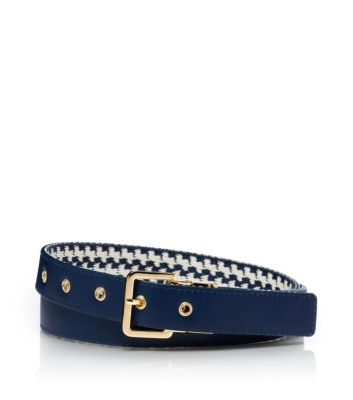 Tory Burch Rotating Buckle Woven Belt 
