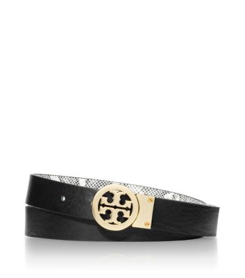 Tory Burch Rotating Logo Exotic Belt 