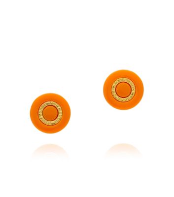 Fire Orange/shiny Gold Tory Burch Burch Stud Earring 