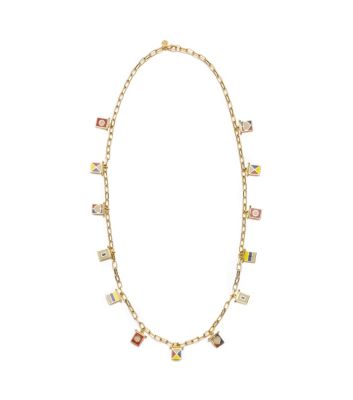 Tory Burch Ahoy Flag Charm Necklace 