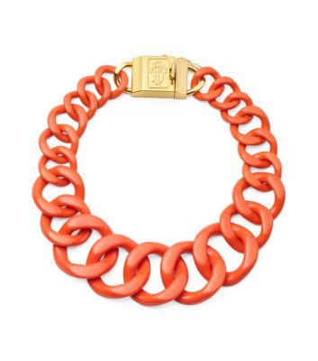 RESIN NECKLACE WITH MONOGRAM CLASP