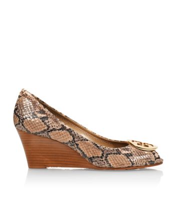Tory Burch Sally 2 Snake Print Mid Wedge 