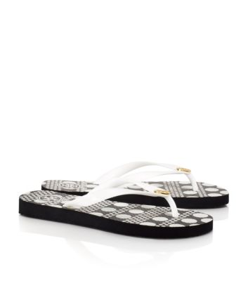 White-darby A Tory Burch Printed Flip Flop  