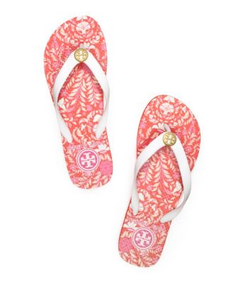 White-akira G Tory Burch Printed Flip Flop 