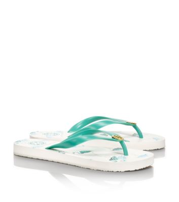 Viridian Green-flamingo Tory Burch Printed Flip Flop  