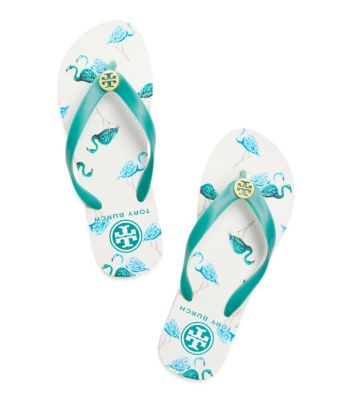 Viridian Green-flamingo Tory Burch Printed Flip Flop 