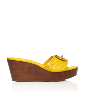 Tory Yellow Tory Burch Selma Mid Wedge Slide 