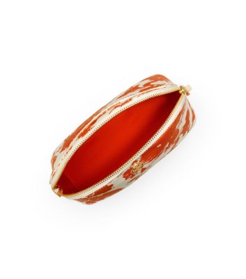 Fire Orange Multi (abbott C) Tory Burch Printed Robinson Makeup Bag 