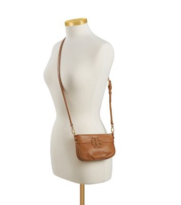 Stacked "T" Leather Small Crossbody