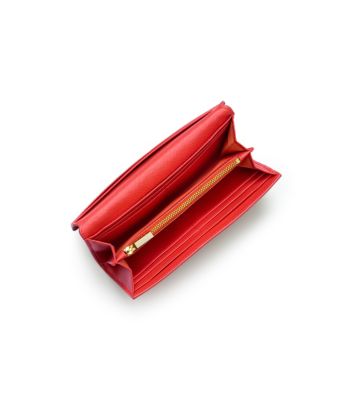 Poppy Red Tory Burch Portefeuille Allong&eacute; &Agrave; Rabat Kelsey 