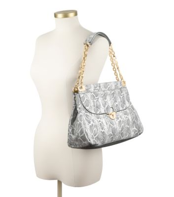 Tory Burch Lizard Printed Simon Top Handle Satchel 