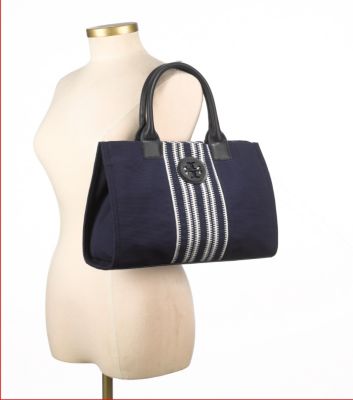 Tory Burch Center Stripe Mini Ella Tote 