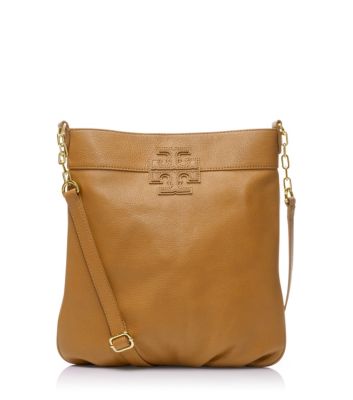 Stacked "T" Leather Book Bag