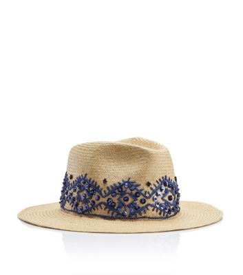 Tory Burch Crochet Embellished Fedora 