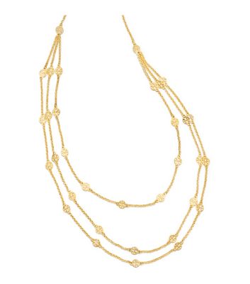 Multi-strand Tory Burch logo necklace