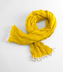 POM POM SCARF | Dark yellow | 704 POM POM SCARF | Dark yellow | 704