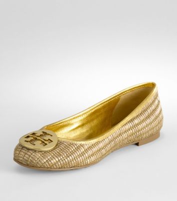 Metallic Straw Reva Ballet Flat