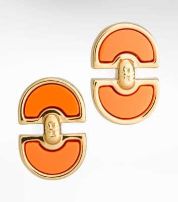 MAGNUS POST EARRINGS | TORY ORANGE | 807