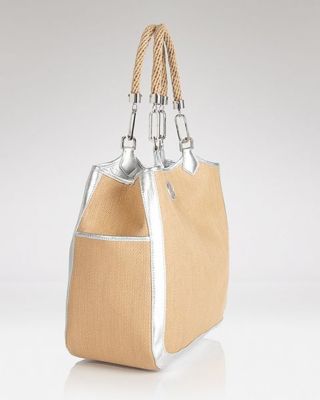 Straw Metallic Channing Tote