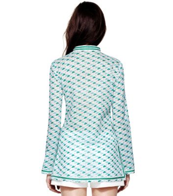 Caribbean Blue Small Flamingo  Tory Burch Tory Tunic 